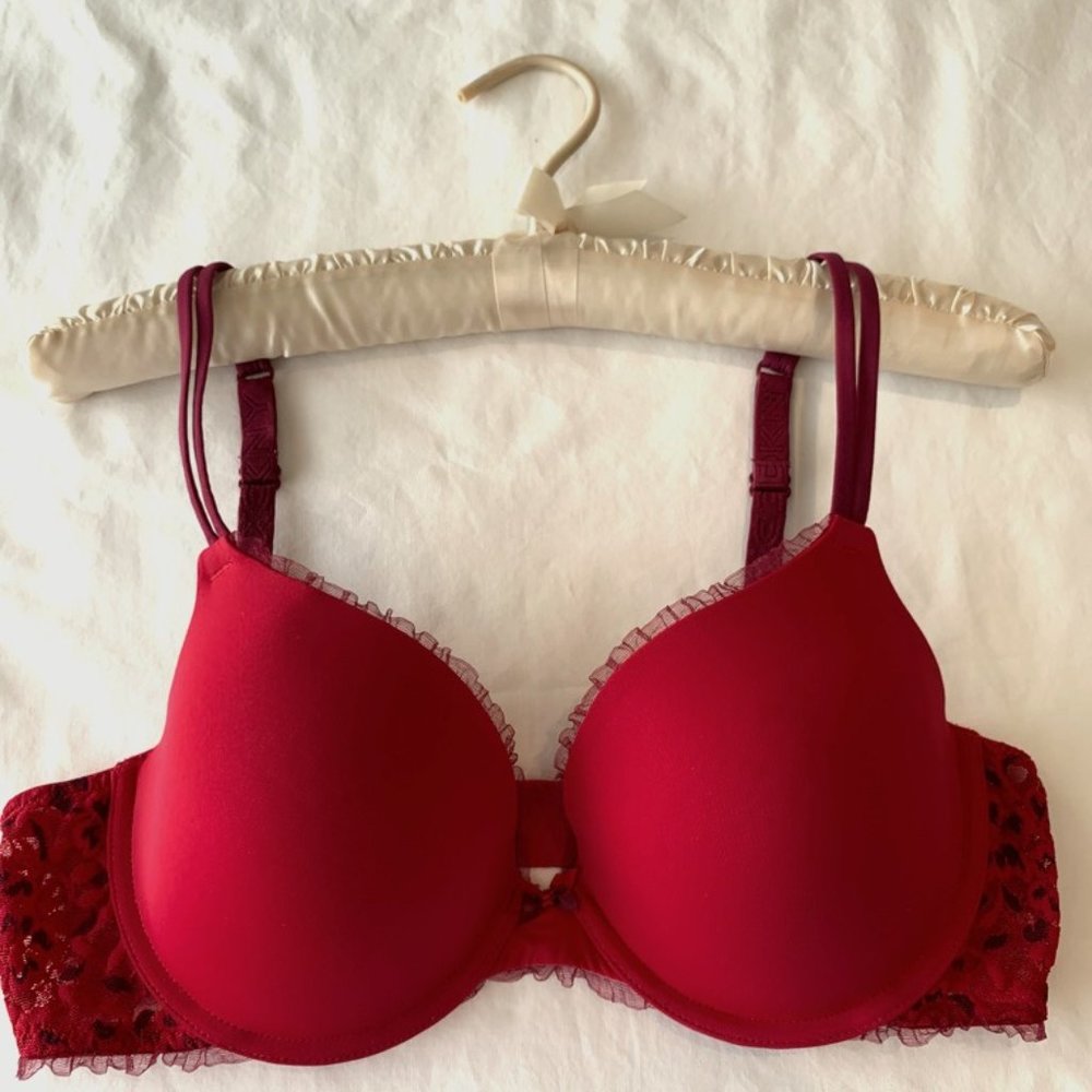 DKNY's Lace Perfect Lift Demi Bra Burgundy/Purple